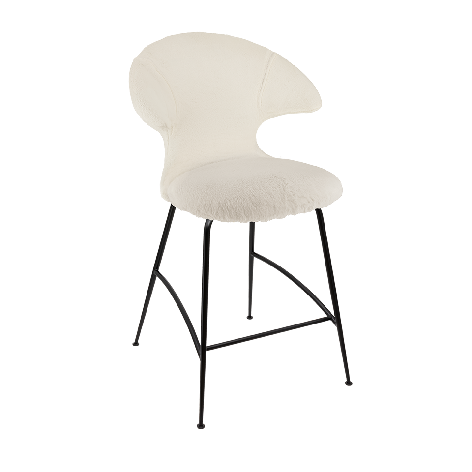 Umage 590-18C5913-3 Time Flies Counter Stool in Teddy White with Black legs