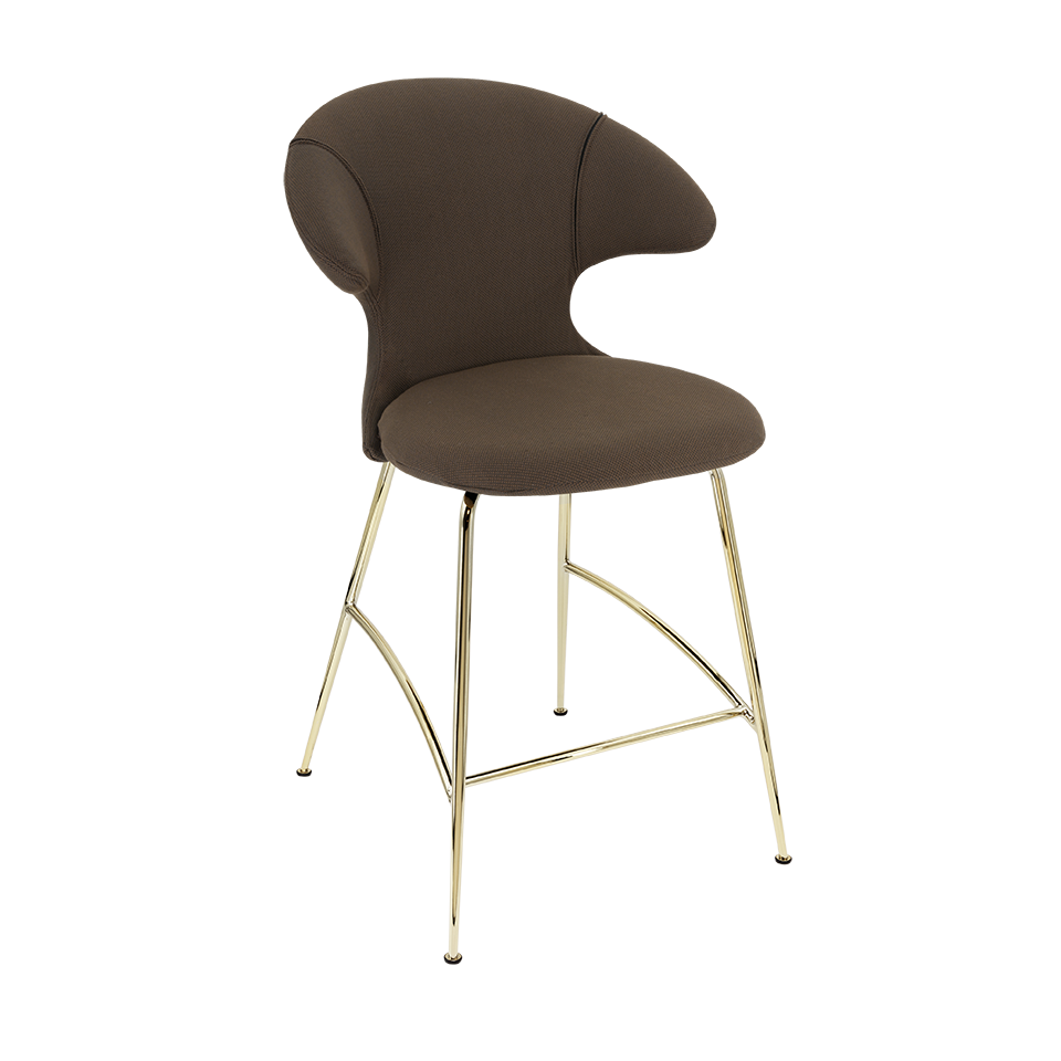 Umage 590-10C5913-1 Time Flies Counter Stool in Mocca with Brass legs