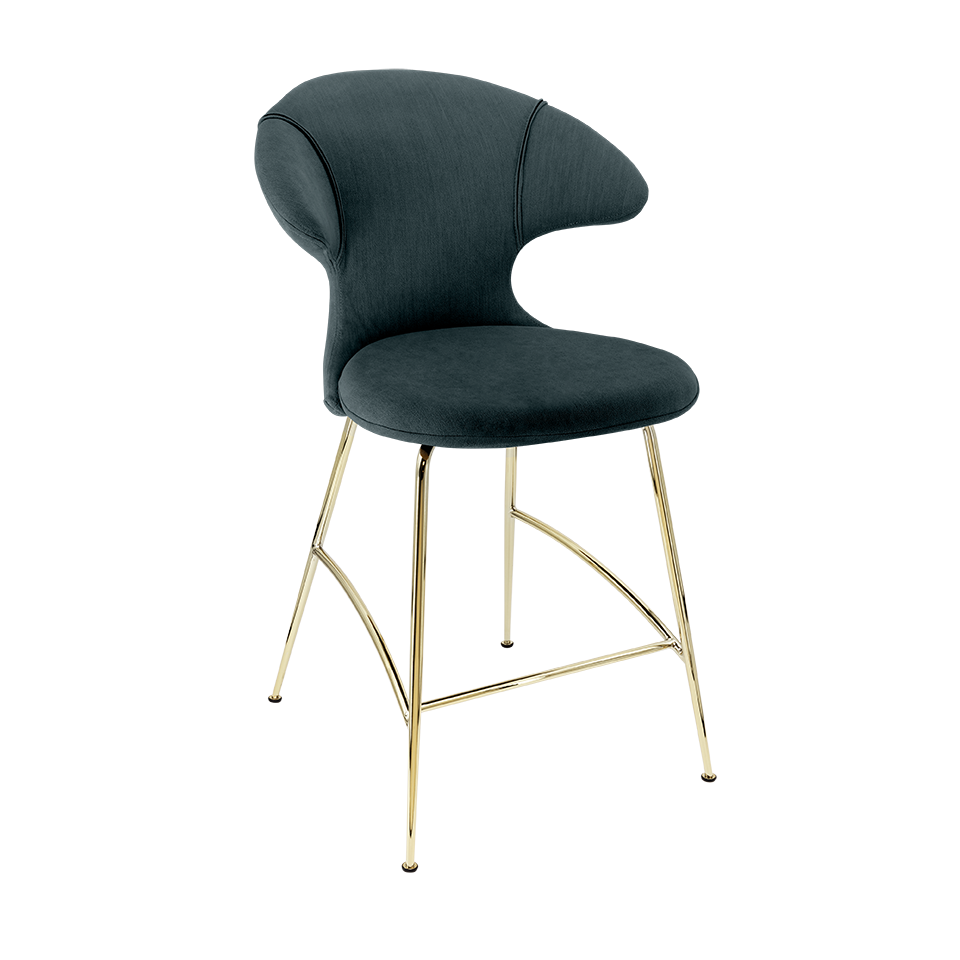 Umage 590-17C5913-1 Time Flies Counter Stool in Quantum Blue with Brass legs
