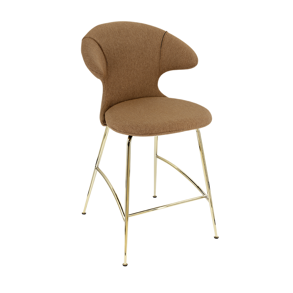 Umage 590-01C5913-1 Time Flies Counter Stool in Sugar Brown with Brass legs