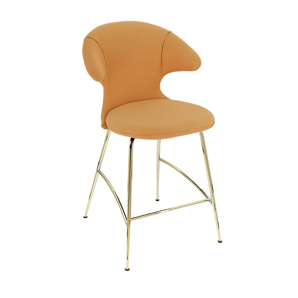 Umage 590-06C5913-1 Time Flies Counter Stool in Tangerine with Brass legs