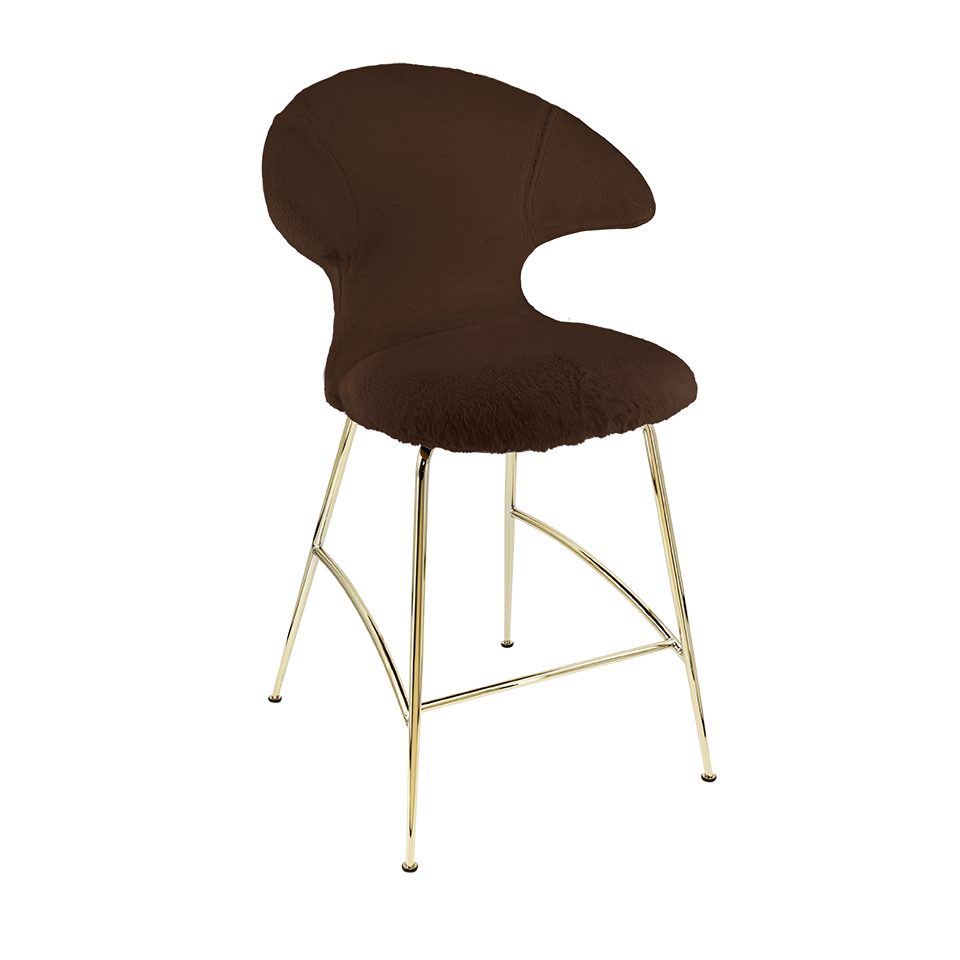 Umage 590-19C5913-1 Time Flies Counter Stool in Teddy Brown with Brass legs