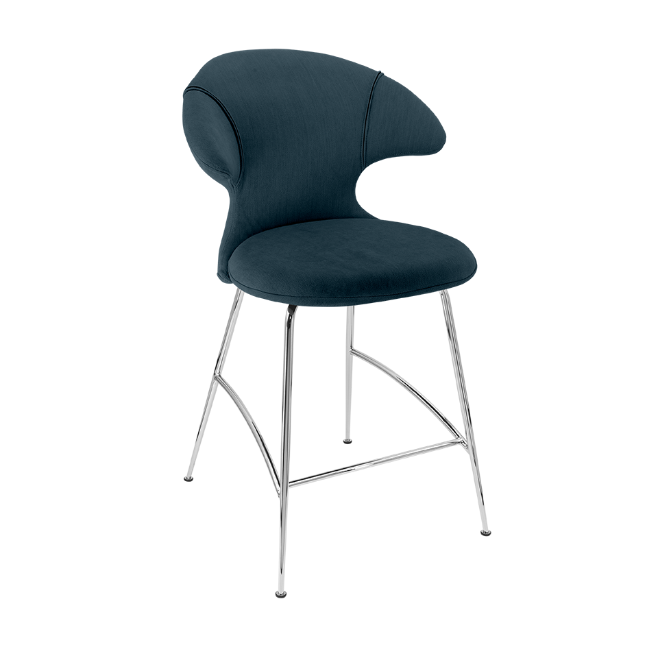 Umage 590-15C5913-2 Time Flies Counter Stool in Jet Air Blue with Chrome legs