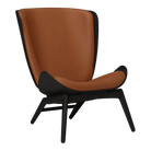 Umage 5103C5502-10 The Reader Wing Chair in Black Oak with Cognac Hope leather