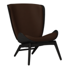 Umage 5103C5502-11 The Reader Wing Chair in Black Oak with Brown Hope leather