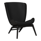 Umage 5103C5502-12 The Reader Wing Chair in Black Oak with Black Hope leather
