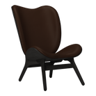 Umage 5104C5577-11 A Conversation Piece Lounge Chair Tall in Black Oak with Brown Hope leather