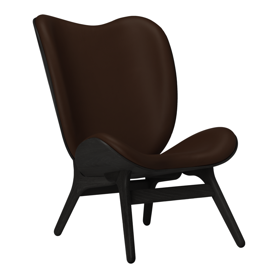 Umage 5104C5577-11 A Conversation Piece Lounge Chair Tall in Black Oak with Brown Hope leather