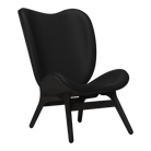 Umage 5104C5577-12 A Conversation Piece Lounge Chair Tall in Black Oak with Black Hope leather