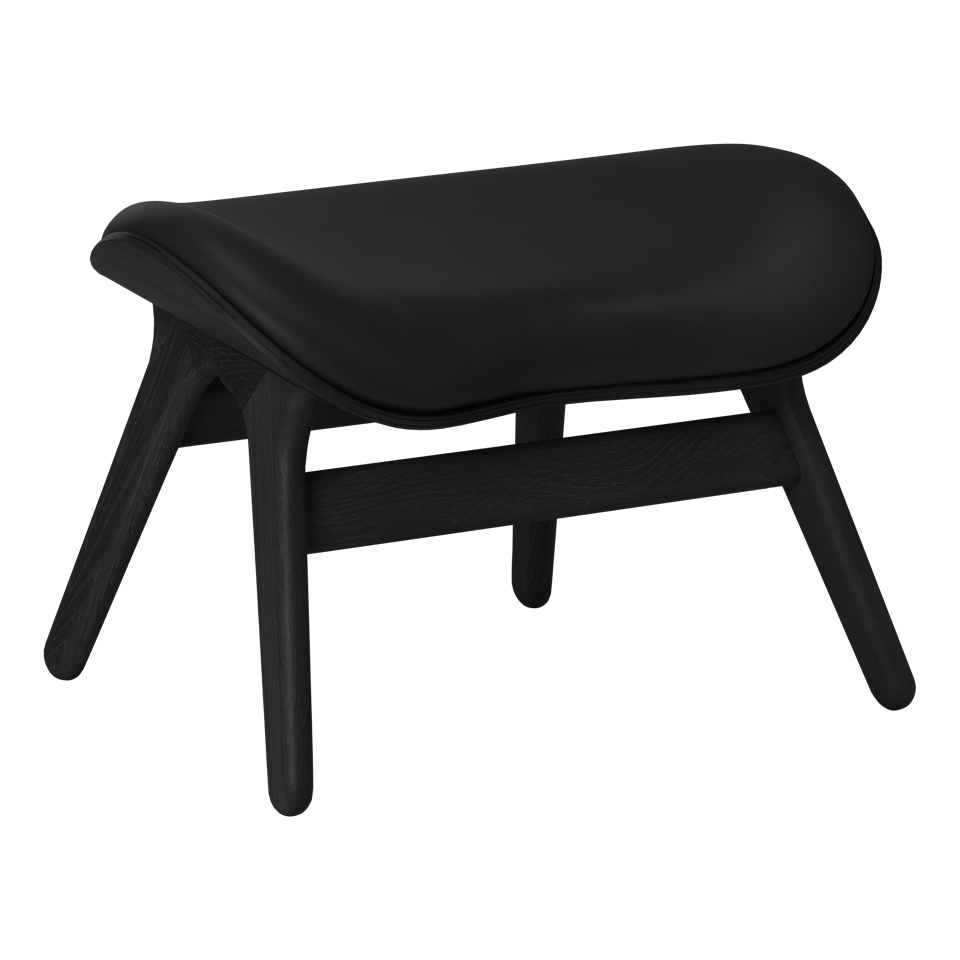 Umage 5105C5573-12 A Conversation Piece Ottoman in Black Oak with Black Hope leather