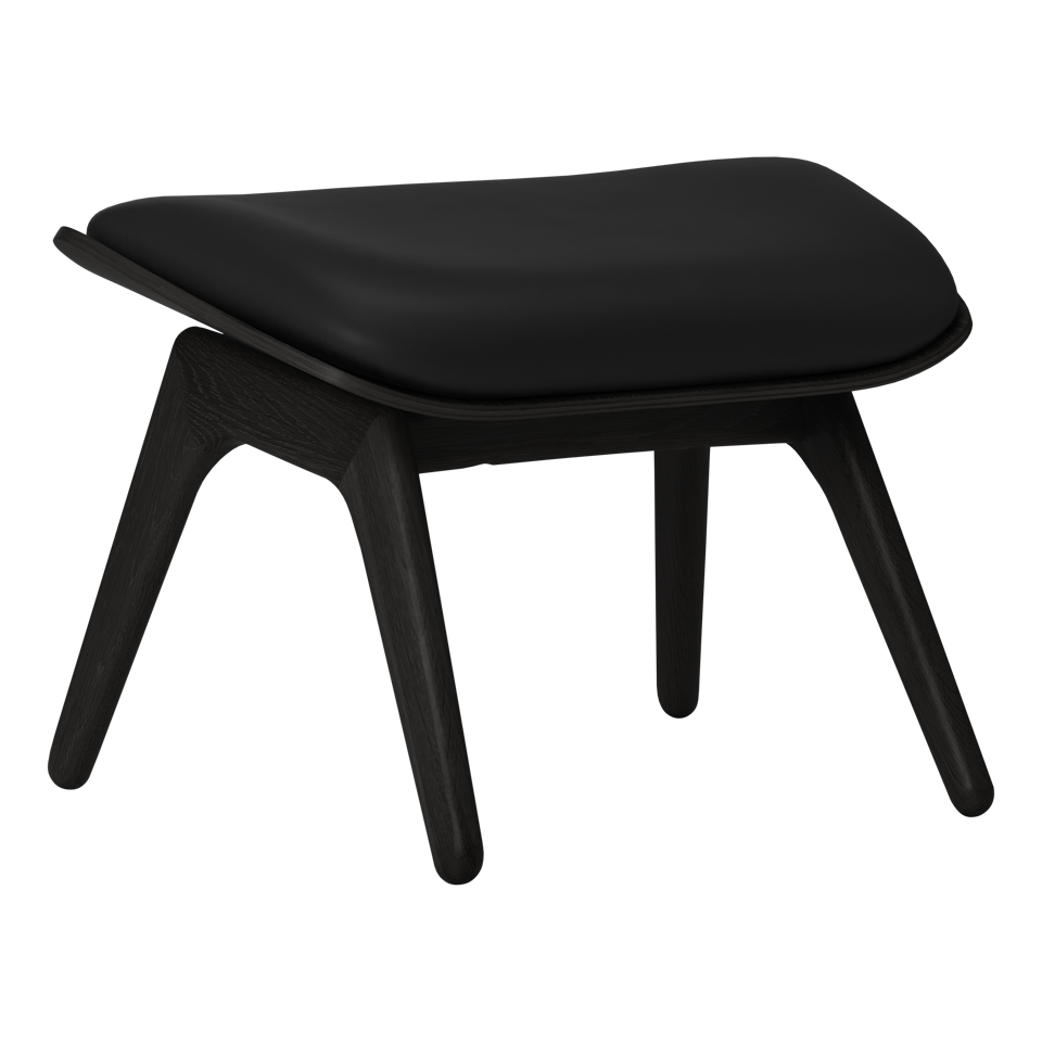 Umage 5116NC5583-12N The Reader Ottoman in Black Oak with Black Hope leather
