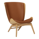 Umage 5502C5502-10 The Reader Wing Chair in Oak with Cognac Hope leather