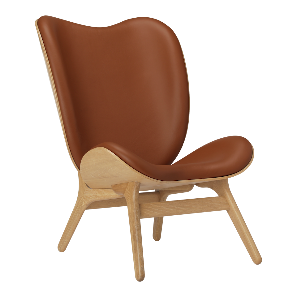 Umage 5577C5577-10 A Conversation Piece Lounge Chair Tall in Oak with Cognac Hope leather