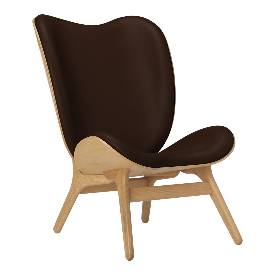 Umage 5577C5577-11 A Conversation Piece Lounge Chair Tall in Oak with Brown Hope leather