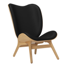 Umage 5577C5577-12 A Conversation Piece Lounge Chair Tall in Oak with Black Hope leather