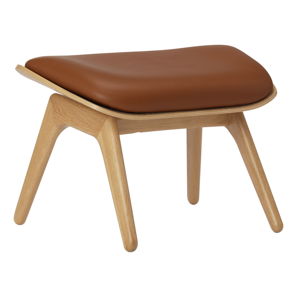 Umage 5583NC5583-10N The Reader Ottoman in Oak with Cognac Hope leather