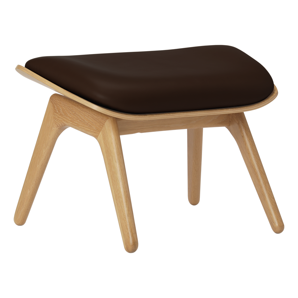 Umage 5583NC5583-11N The Reader Ottoman in Oak with Brown Hope leather