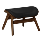 Umage 5873C5573-12 A Conversation Piece Ottoman in Dark Oak with Black Hope leather