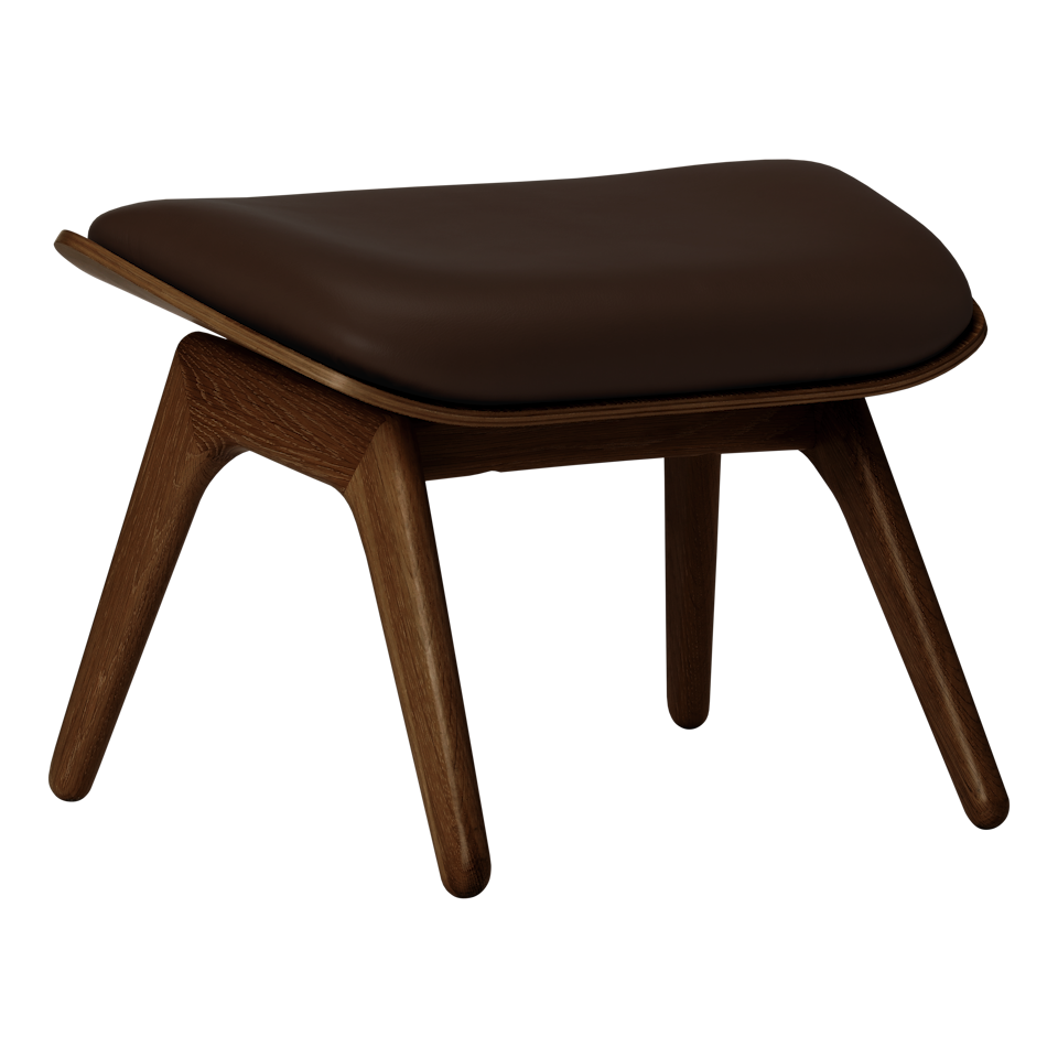 Umage 5588NC5583-11N The Reader Ottoman in Dark Oak with Brown Hope leather
