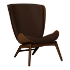 Umage 5701C5502-11 The Reader Wing Chair in Dark Oak with Brown Hope leather