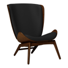Umage 5701C5502-12 The Reader Wing Chair in Dark Oak with Black Hope leather