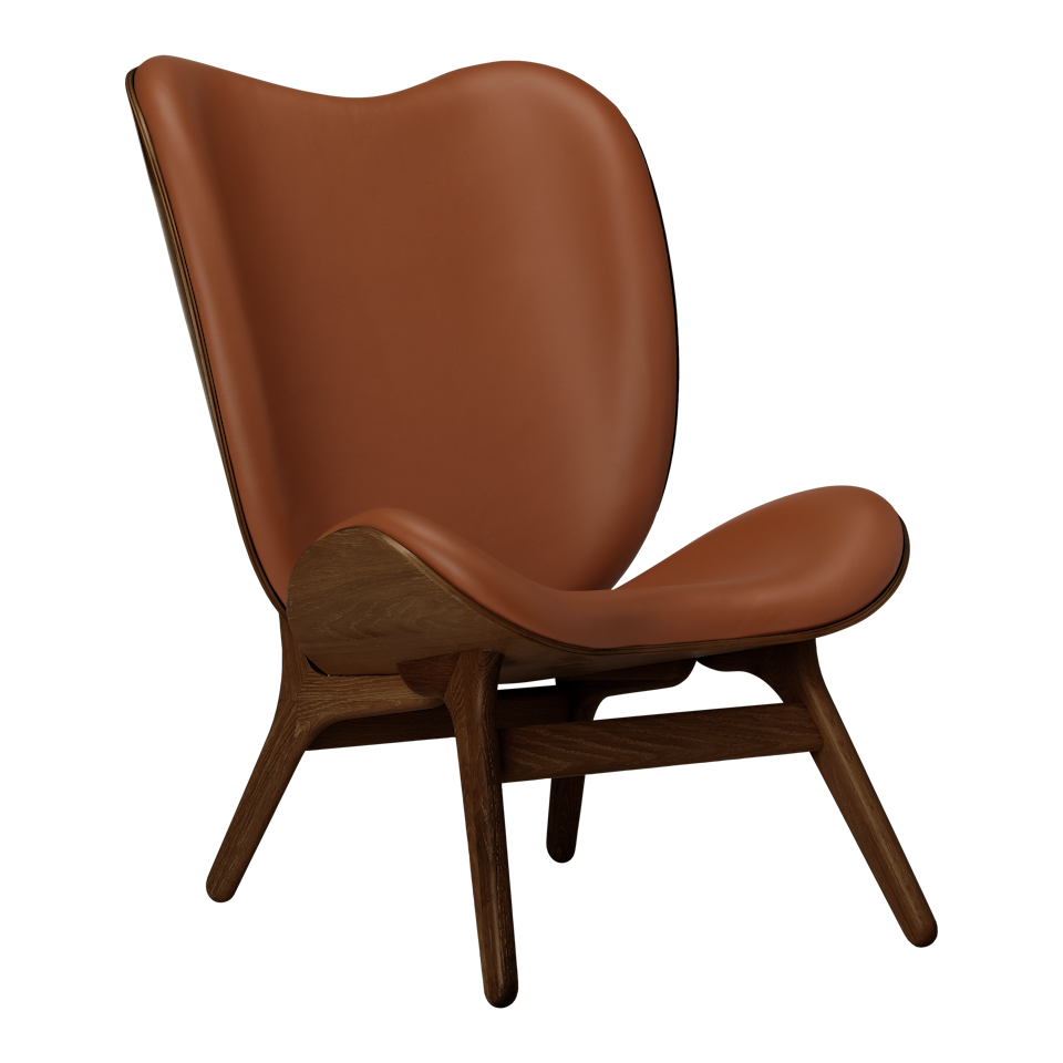 Umage 5872C5577-10 A Conversation Piece Lounge Chair Tall in Dark Oak with Cognac Hope leather