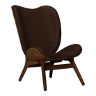 Umage 5872C5577-11 A Conversation Piece Lounge Chair Tall in Dark Oak with Brown Hope leather