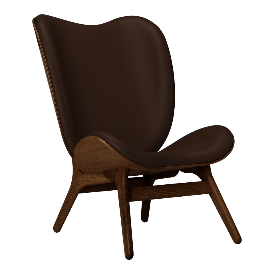 Umage 5872C5577-11 A Conversation Piece Lounge Chair Tall in Dark Oak with Brown Hope leather