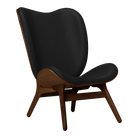 Umage 5872C5577-12 A Conversation Piece Lounge Chair Tall in Dark Oak with Black Hope leather
