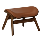 Umage 5873C5573-10 A Conversation Piece Ottoman in Dark Oak with Cognac Hope leather