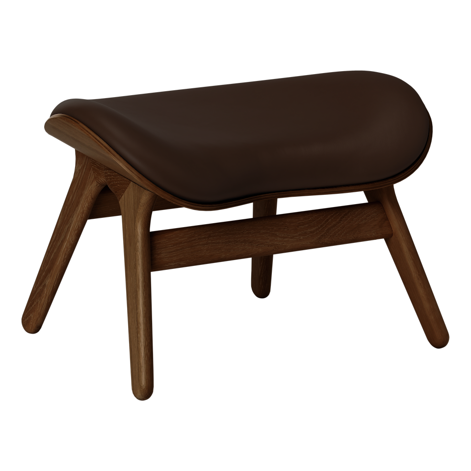 Umage 5873C5573-11 A Conversation Piece Ottoman in Dark Oak with Brown Hope leather