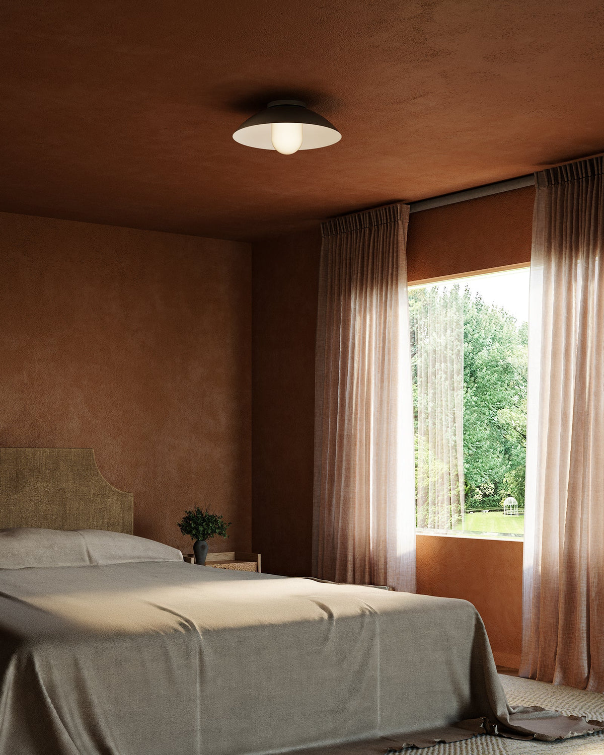 Kuzco Canada - SF10814-VB/OP - One Light Semi-Flush Mount - Umbra - Vintage Brass/Opal Glass