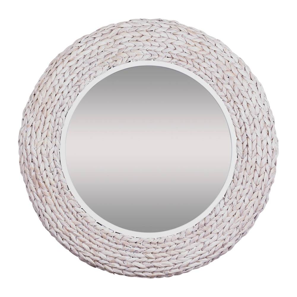 Varaluz - 457MI30MWW - Wall Mirror - Athena - Matte White/Whitewash Seagrass