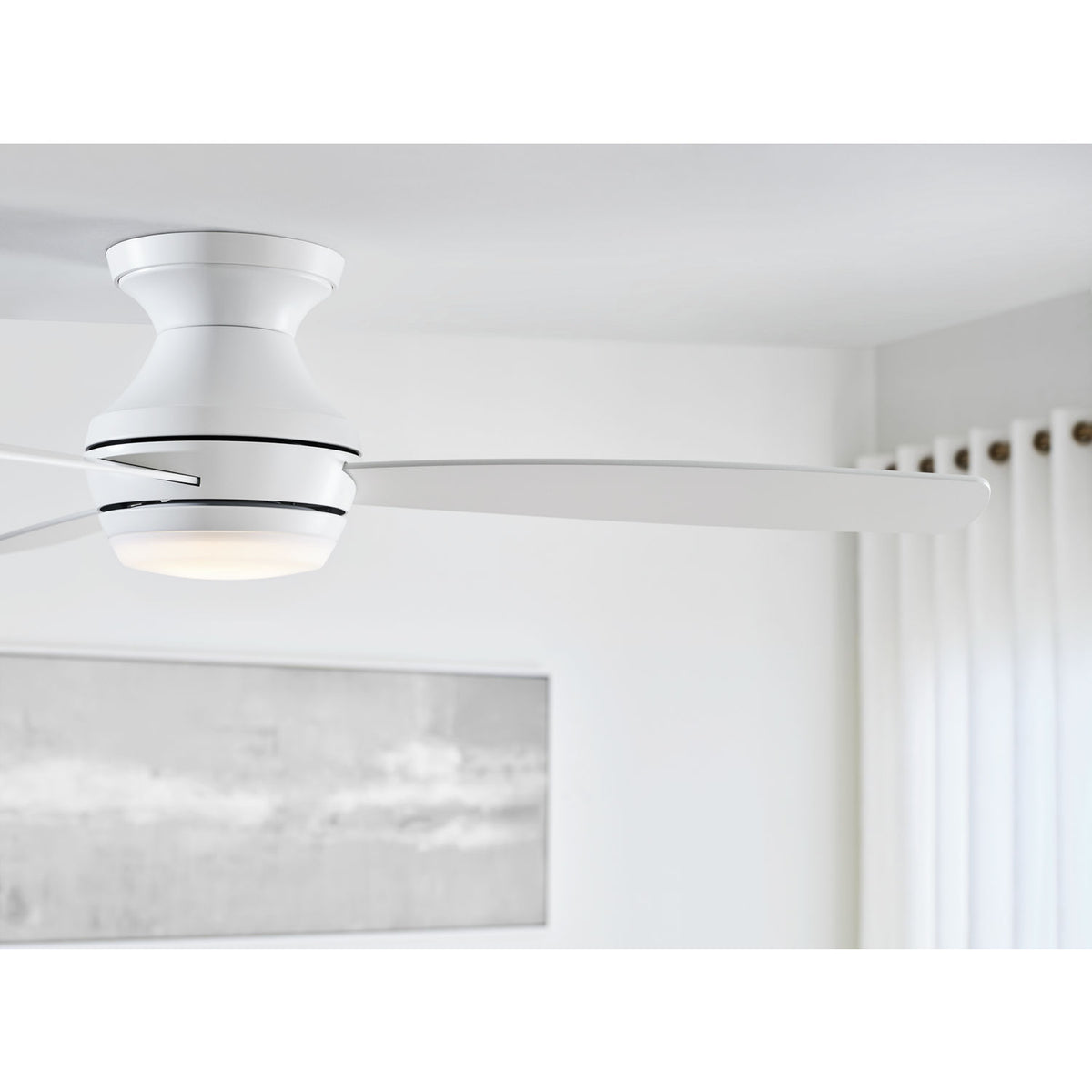 Confort visuel Ventilateur  Collection 3IKR52RZWD Ikon Plafonnier semi-encastré LED 52" Ventilateur 