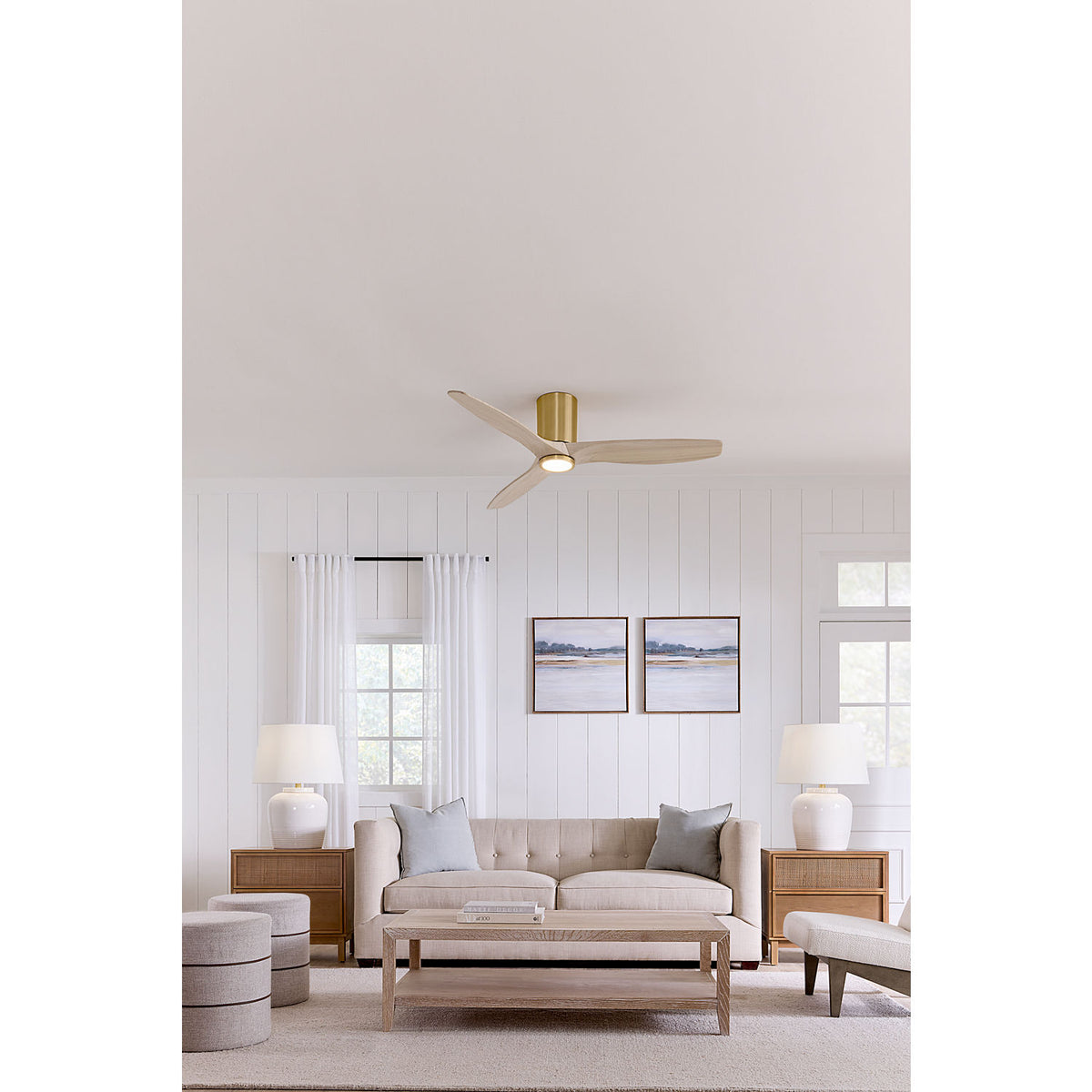 Visual Comfort Fan Collection 3SYRHSM52BBSWWOD Seyra Smart Hugger LED Ceiling Fan