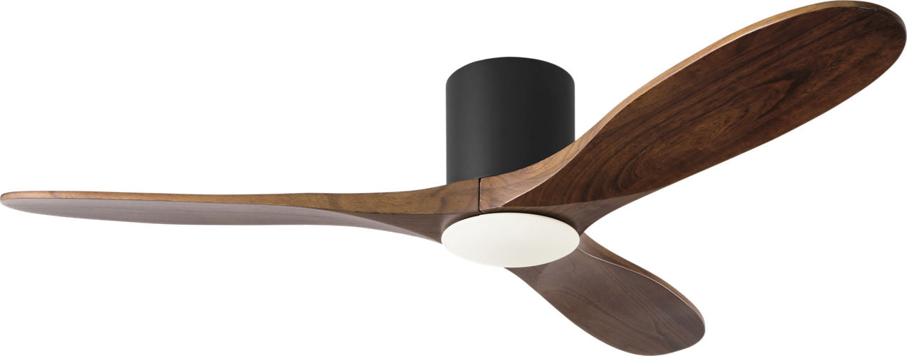 Visual Comfort Fan Collection 3MAVHSM52MBKD Maverick Smart 52" Hugger LED Ceiling Fan in Matte Black with Dark Walnut Blades
