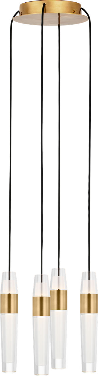 Collection moderne Visual Comfort - SLCH39927NB - Luminaire Lassell à 4 lampes Suspendu - Lassell - Laiton naturel