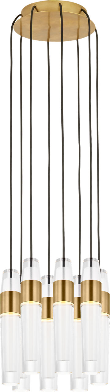 Collection Visual Comfort Modern - SLCH40127NB - Luminaire Lassell 8 lampes Suspendu - Lassell - Laiton naturel