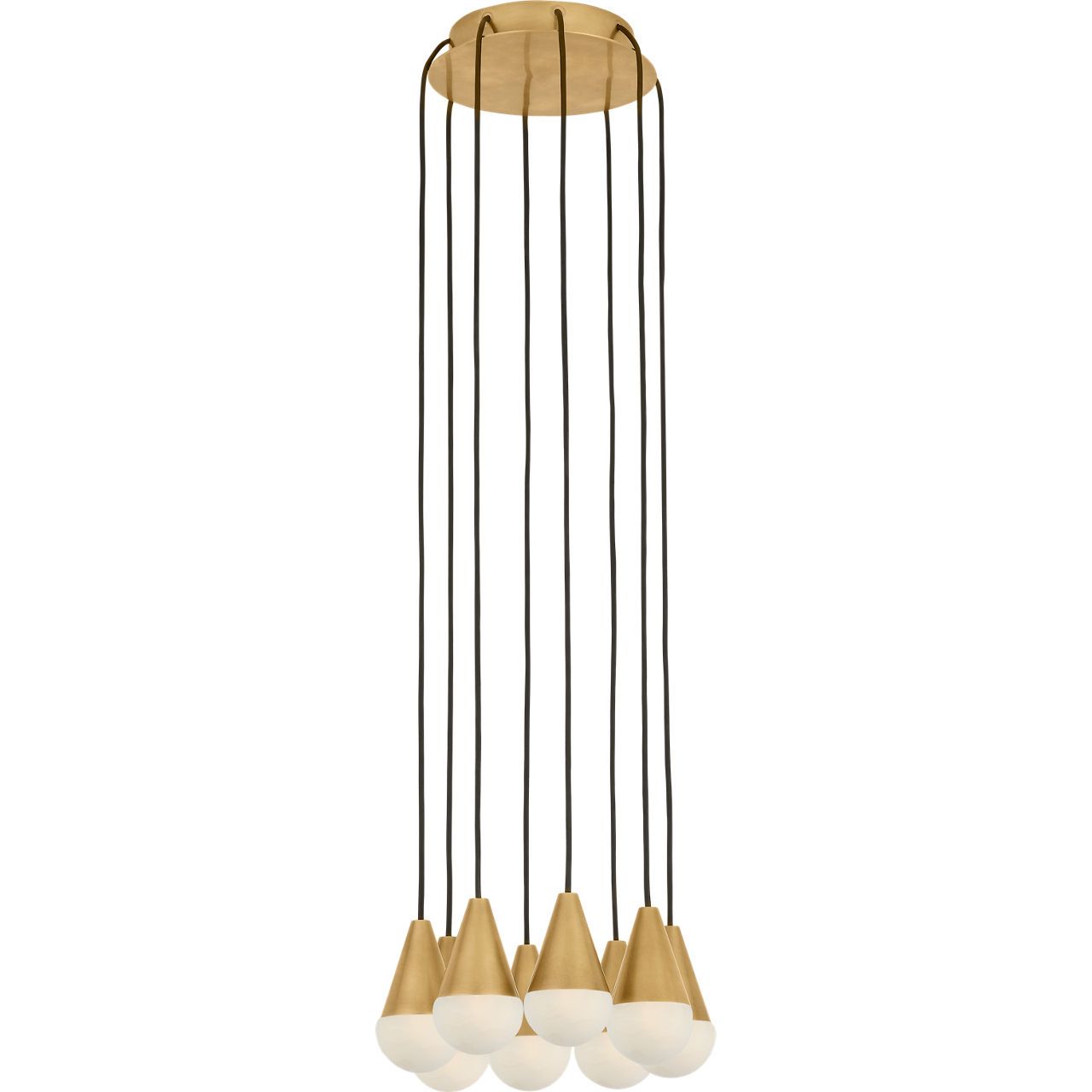 Visual Comfort Modern Collection - SLCH51530HAB - Cupola Alabaster 8-Light Chandelier - Cupola - Hand-Rubbed Antique Brass
