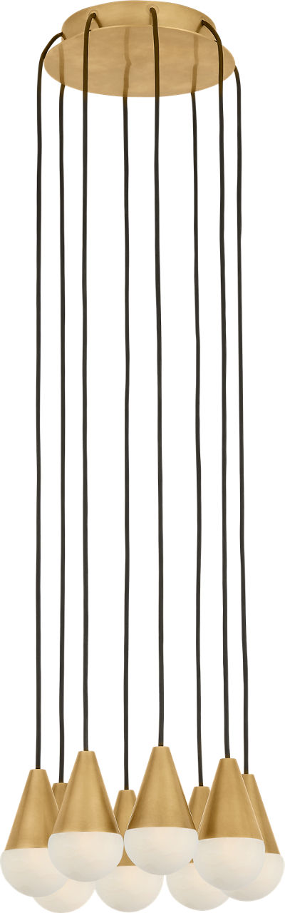 Visual Comfort Modern Collection - SLCH51530HAB - Cupola Alabaster 8-Light Chandelier - Cupola - Hand-Rubbed Antique Brass