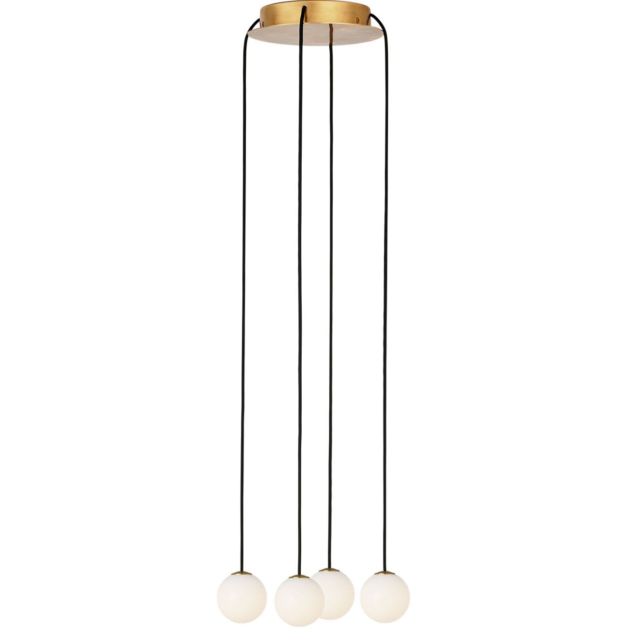 Collection Visual Comfort Modern - SLCH58827HAB - Orbet 4 lampes Suspendu - Orbet - Laiton antique frotté à la main