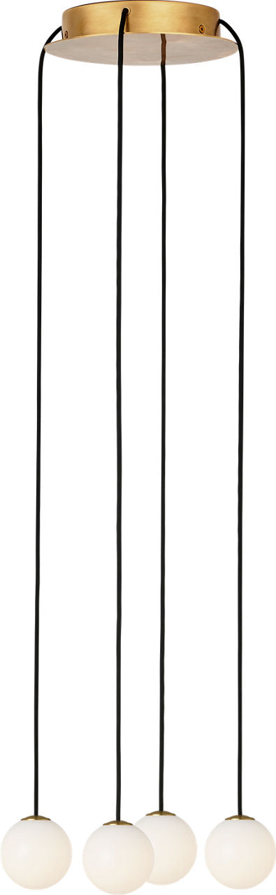 Visual Comfort Modern Collection - SLCH58827HAB - Orbet 4-Light Chandelier - Orbet - Hand-Rubbed Antique Brass