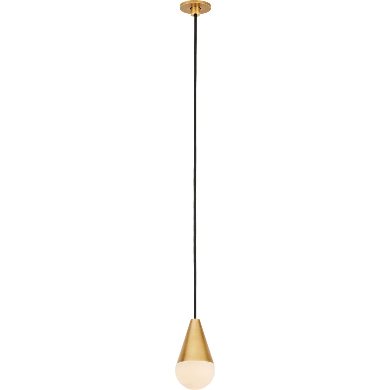Visual Comfort Modern Collection - SLPD51230HAB - Cupola Alabaster 1-Light Port Alone Pendant - Cupola - Hand-Rubbed Antique Brass