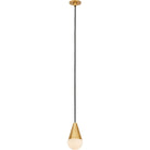 Collection Visual Comfort Modern - SLPD51230HAB - Coupole Alabaster 1-Light Hub Alone Suspension - Coupole - Laiton antique frotté à la main