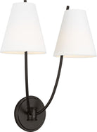 Applique double Marina CW1422AI de la collection Visual Comfort Studio, finition fer vieilli