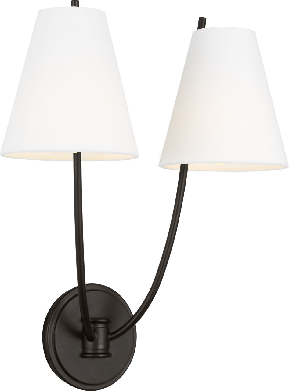 Visual Comfort Studio Collection CW1422AI Marina Double Sconce in Aged Iron
