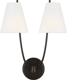 Applique double Marina CW1422AI de la collection Visual Comfort Studio, finition fer vieilli