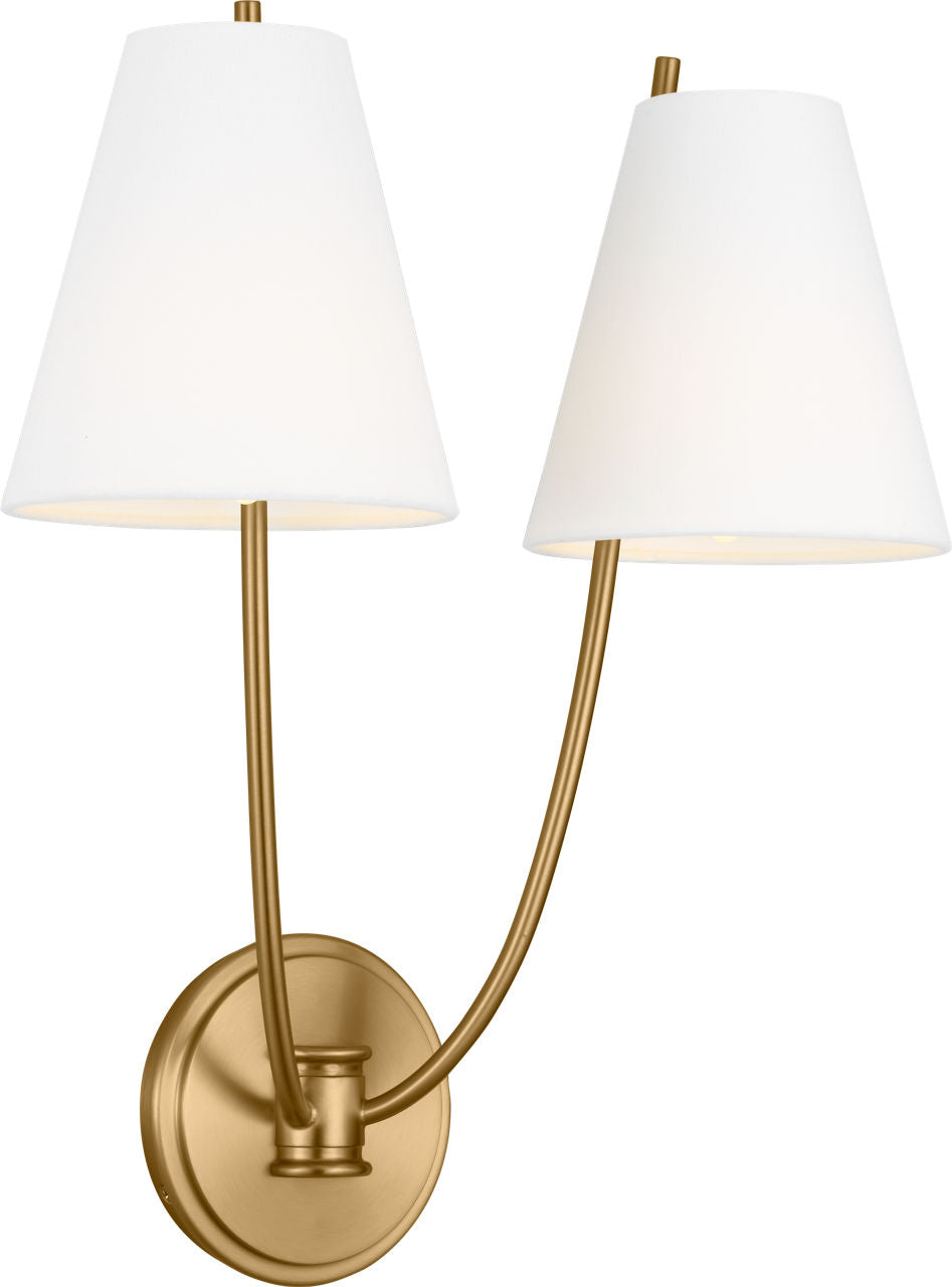 Visual Comfort Studio Collection CW1422BBS Marina Double Sconce in Burnished Brass