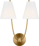 Applique double Marina CW1422BBS de la collection Visual Comfort Studio, en laiton bruni