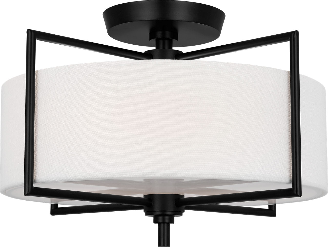 Visual Comfort Studio Collection CF1122AI Perno Semi-Flush Mount in Aged Iron
